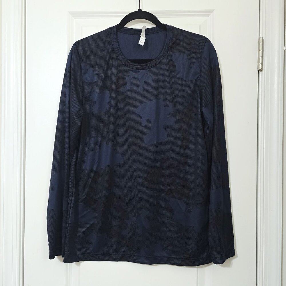Nwot ALL‎ SPORT- XS Men’s Performance Long Sleeve Blue Camo Athletic T-Shirt